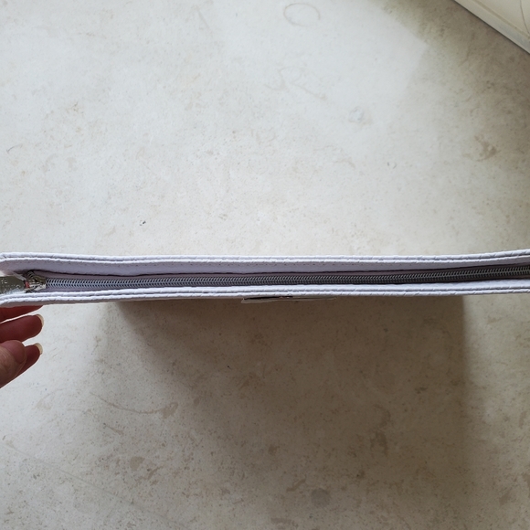 Jimmy Choo Pale Pink Snake Skin Print Clutch Bag Makeup Cosmetics Zippered Pouch - Picture 4 of 6